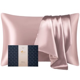 Tsuruwa Silk Pillowcase, 100% 22 Momme 6A Class Single-Sided Tencel Silk, Envelope, Washable, Low Friction, Beautify, Restful, Anti Bed-Head, Skin-Friendly, 16.9 x 24.8 inches (43 x 63 cm), Rose Pink