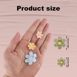 14pcs 3D Flower Fridge Magnets, Cute Refrigerator Magnets Colorful Magnetic Fridge Decor Funny Decorative Accessories for Locker Whiteboard Office Kitchen (7 Small + 7 Large)