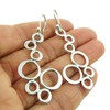 Long Solid 925 Sterling Silver Bubble Drop Earrings