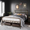 Topeakmart Queen Size Victorian Style Metal Bed Frame with Headboard/Mattress