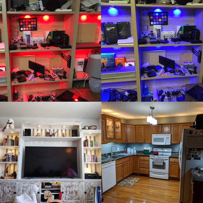Lvyinyin RGBWW Under Cabinet LED Lighting Kit, Linkable Puck Light,