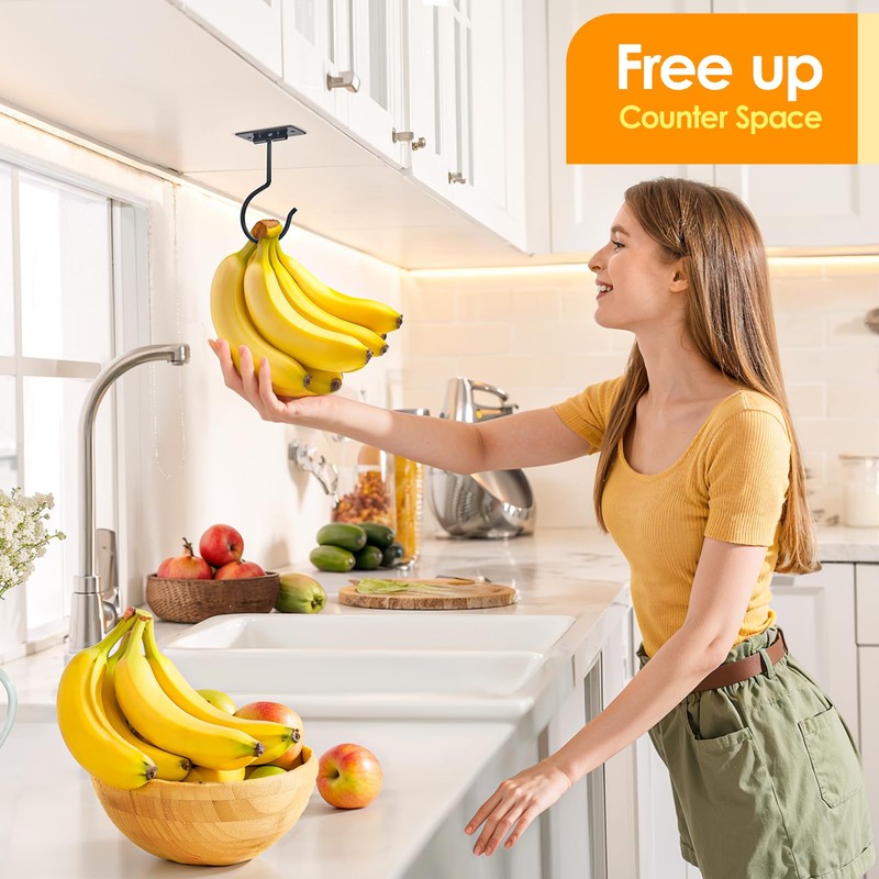 Fitnice Self Adhesive Banana Hook Under Cabinet Foldable Banana Hanger