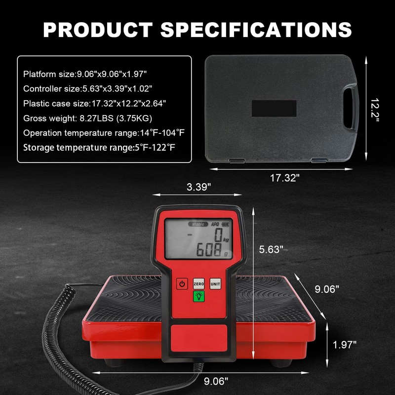 Refrigerant Scale 110 LBS HVAC Freon Scale High Precision Electronic