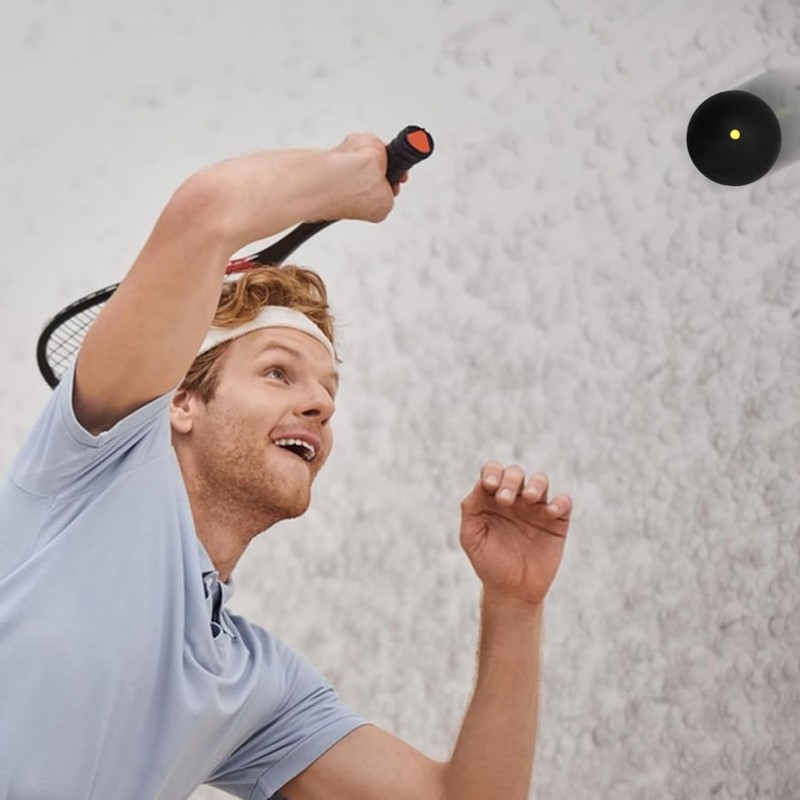 Liyquint 4 Pcs Squash Balls，Squash Balls Double Yellow Dot, Single