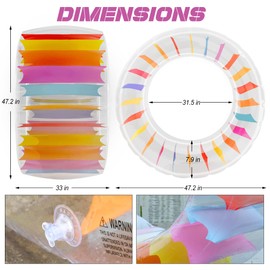 Joliyoou Water Wheel Pool Float, 47" Inflatable Roller Float for Kids, Giant Colorful Pool Toy for Children Swimming Pools, Lakes, Beaches, Lawns, Summer Parties Fun