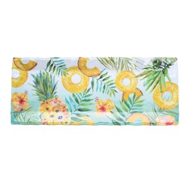 C&F Home 7.87" x 19" Hello Summer Pineapple Theme Rectangle Decorative Serving Tray Platter All Seasons Summer Tropical Coastal Nautical Beach House Kitchen Dining Dinner BBQ Party Table Tabletop