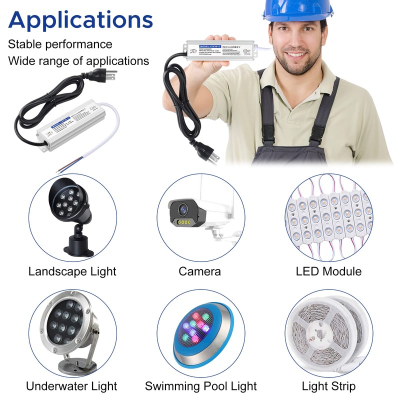 Karyoosi LED Driver 36 Watts Waterproof IP67, 12V DC Power