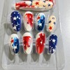 4th of July Press on Nails Almond Fake Nails with