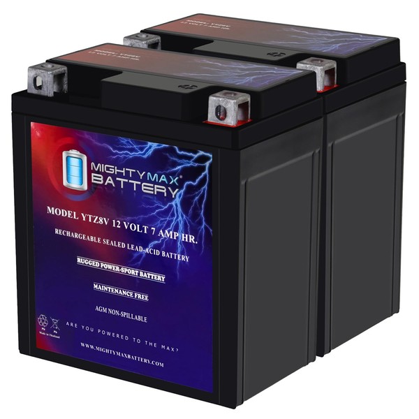 Mighty Max Battery YTZ8V 12V, 7Ah, AGM, Replacement Battery Compatible