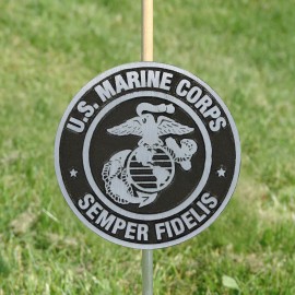 Super Tough Marine Corps Grave Marker - Aluminum