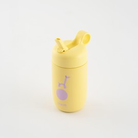 EQUA Children's Drinking Bottle, 400 ml, with Foldable Straw, Stainless Steel Drinking Bottle for Children, BPA-Free & 100% Leak-Proof, Boys & Girls, Lightweight, Durable & Dishwasher Safe (Giraffe)