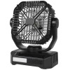 7W 8 Inch Solar Fan with LED Light 10400mAh Rechargeable