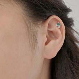 CUPENDA Mushroom Earrings 925 Sterling Silver Mushroom Cartilage Stud Earrings Jewellery for Women Mushroom Lovers