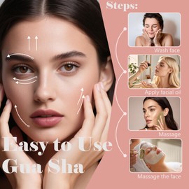 Werncy Wooden Gua Sha Facial Massage Tool and Roller Set, Facial Massager for Face, Neck, Eyes, Reduces Puffiness, Improves Wrinkles, Suitable for Women Care, Great Mother's Day Gift for Mom, Grandma