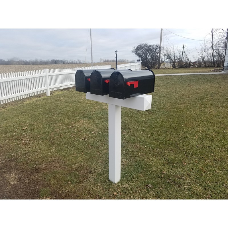 Handy Post for 3 S,M Mailboxes, 42-in x 31-in, White,