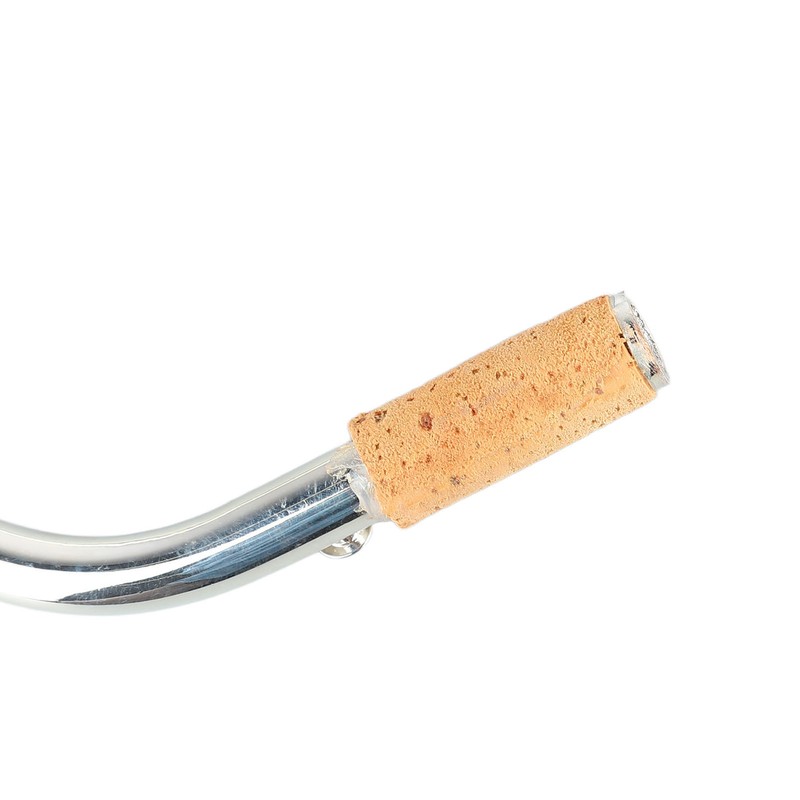 2PCS Bassoon Mouthpieces Silver Plated Curved Neck with Cork Joint
