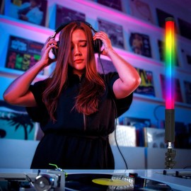 19-Inch 360-Degree RGB LED Light: 9 Colors, 3 White Modes, 9 Special Effects, 12 Brightness Levels, USB-C Charging, Built-in Remote, Tripod Mountable