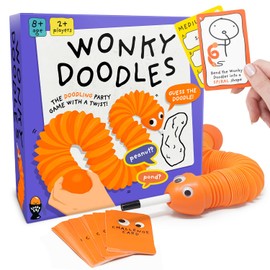 Lucky Egg Wonky Doodles – Hilarious Drawing Games for Family Game Night & Parties – Family Board Games for Adults with Wonky Doodler, 150 Word Cards & Whiteboard – Best Family Games for Ages 8+