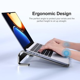MOKURU - Soporte de aluminio para computadora porttil, soporte ergonmico para computadora porttil, elevador de computadora compatible con MacBook...  