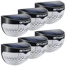OTHWAY Solar Fence Post Lights Wall Mount Decorative Deck Lighting (Black, 6 Packs)