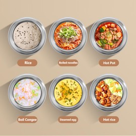 Thermobehälter für Essen, 700ml Edelstahl Warmhaltebehälter Auslaufsicher Thermo Lunchbox, Wärmebehälter für Speisen mit Faltbaren Löffel Essen Warmhalten Behälter für Suppen Brei Joghurt Eiscreme