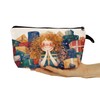 YULUENZE Present Boxes Curly-haired Missy Makeup Bag Cute Small Organizer