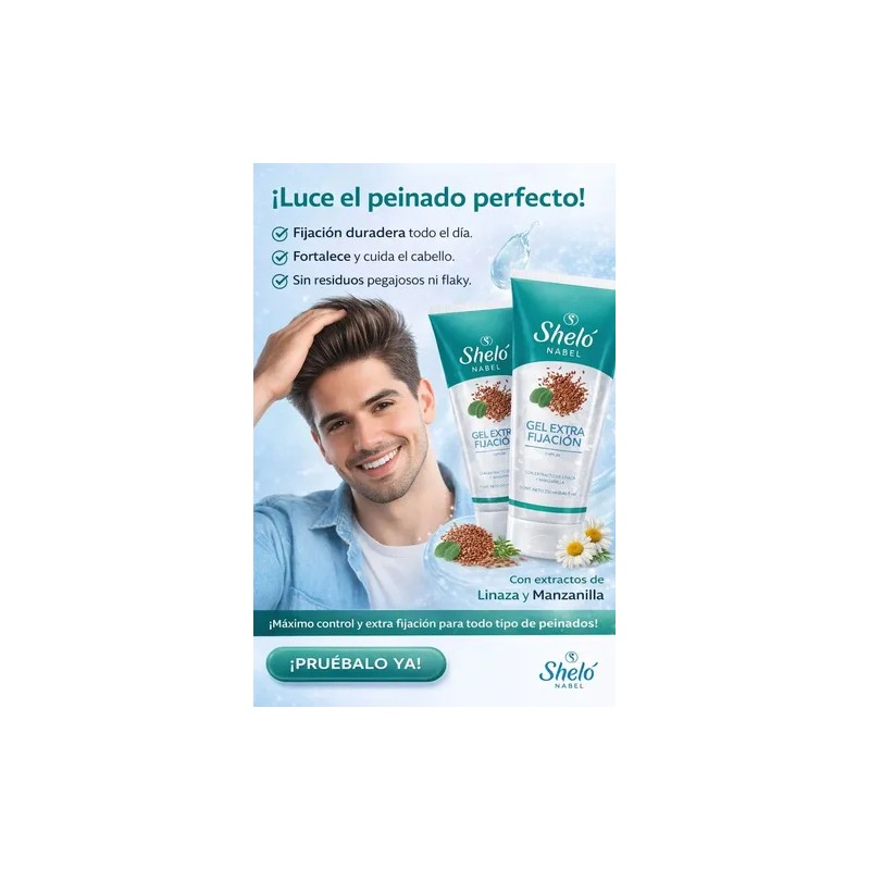 Pack 3 Gel Extra Fijación Capilar 250ml Shelo Nabel