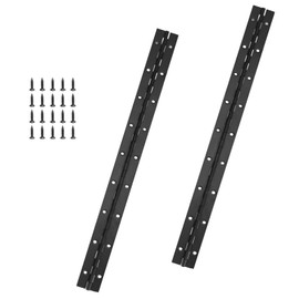 Yeecheng 2-Pack 18-Inch Black Stainless Steel Heavy Duty Continuous & Piano Hinge, 2" Open Width Piano Boat Hinges, with Pre-Drilled Holes and Screws, Ideal for Piano Cabinets ane Wooden Box.