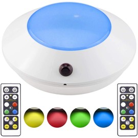 BIGMONAT Color Changing Ceiling Light, Wireless Big Puck Light Indoor ,Brightness Dimmable Timer Setting Entrance Light for Ceiling Stair Wall Shelf