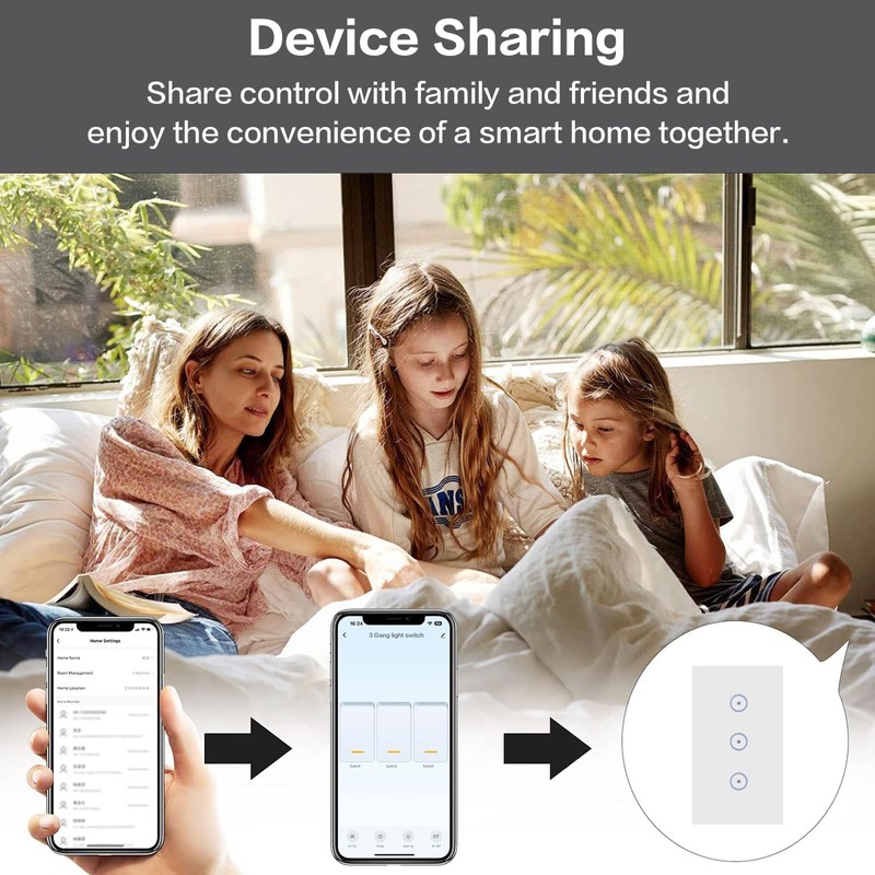 Jinvoo Smart Light Switch, WiFi Light Switch, Compatible with Alexa