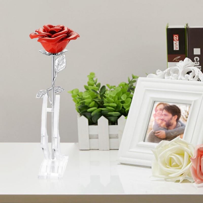 abooxiu Rose Flower Keepsake Urn for Ashes Memorial Small Stainless