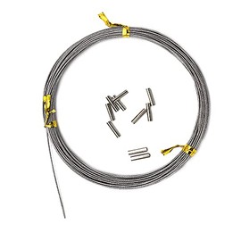 5LB-280LB 7 Strands Stainless Steel Wire Leader Nylon Coated-32.8ft Fishing Leader with 10pcs Crimp Sleeves (Silver, 20LB)