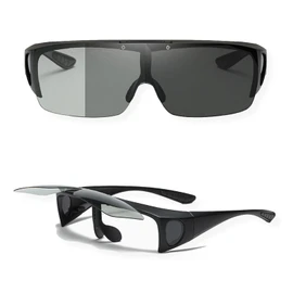 REONAS Clip-on Over Sunglasses with Polarized Lenses, Flip-up Design, UV Cut, for Driving, Fishing, Golf, Outdoor