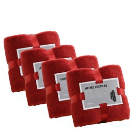 LMMINBZ 4Pcs Red Hand Towels for Bathroom - Clean Face Towels Decoration Small Microfiber Washcloths Towel for Face Hand13.7 x29.5inch
