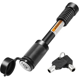 METOWARE Trailer Hitch Lock Hitch Receiver Pin Lock Fits Class III IV V and 2”- 3-1/2" Receiver with 5/8" Dia 4” Lock Pin and 8 Anti-Rattle Rubber O-Rings Receiver Hitch Lock (1 Pack)