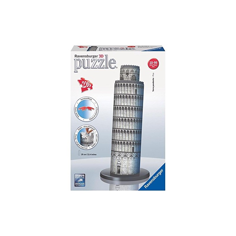 Ravensburger, Rompecabezas Leaning Tower of Pisa 3D, 216 Piezas