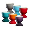 Cooks Professional Set of 6 Stoneware Rainbow Egg Cups Assorted