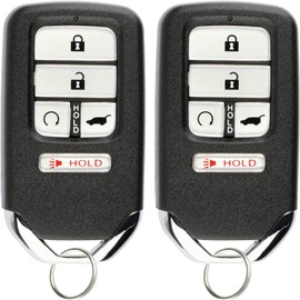 KeylessOption Keyless Entry Remote Start Smart Car Key Fob for Honda Pilot CR-V Civic 2016-19 KR5V2X (Pack of 2)