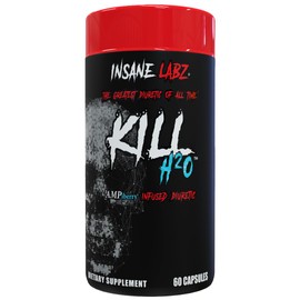 Insane Labz Kill H2O, AMPiberry Infused Diuretic, Reduce Water Retention and Bloating Relief with Dandelion Root and Green Tea Extract, 20 Servings