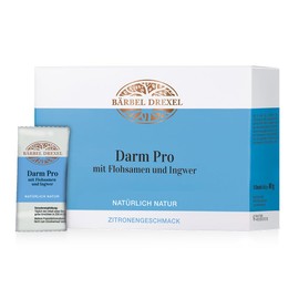 Darm Pro with psyllium seeds and ginger with lemon flavour (15 bags) dietary supplement with acacia fibre, psyllium husks, ginger extract, intestinal bacteria and enzymes, naturopathy BÄRBEL DREXEL®