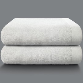 Softerry Ecolinen Organic Cotton Bath Towel Set - 100% Soft Combed Cotton - Extra Absorbent and Durable - 650 GSM - Luxury Hotel & Spa Quality - Fade Resistant - Eco Friendly (2 Bath Sheet, White)
