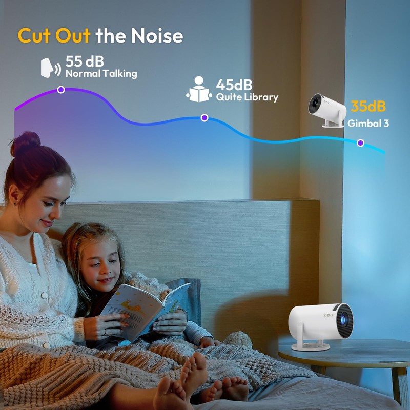 Smart Mini Projector WiFi6 Bluetooth 5.0 - XGODY Gimbal 3