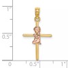 Unbranded 10K Two-tone Gold 2-D Boy On Cross Pendant
