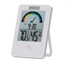 Springfield Wireless Digital Indoor Comfort Level Thermometer, Humidity and Temperature Monitor, White
