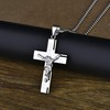 YL Men's Stainless Steel Jesus Christ Crucifix Cross Lord's Prayer