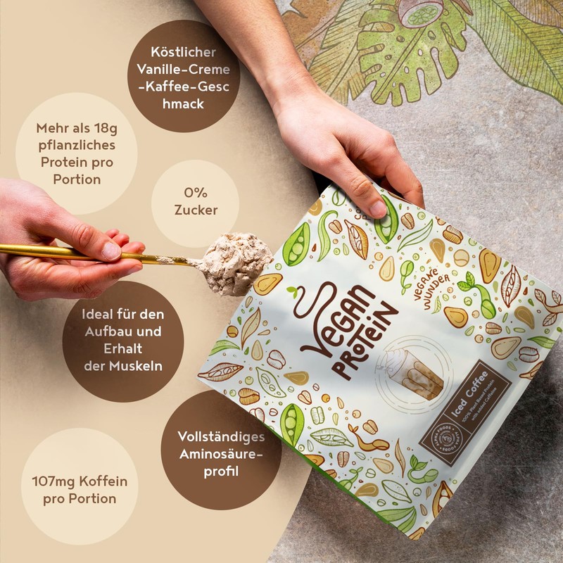 Veganes Proteinpulver | Limitierte Edition: Mit Eiskaffee | 600g Eiweißpulver