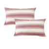 NATUS WEAVER 2 Pcs Stripe Pillow Case Soft Linen Rectangle