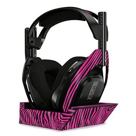 MightySkins Glossy Glitter Skin Compatible with Astro A50 Wireless Headphones + Base Station (Gen 4) - Pink Zebra | Protective, Durable High-Gloss Glitter Finish | Easy to Apply | Made in The USA