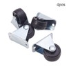 MroMax 0.98 Inch Fixed Casters Wheels Rubber Top Plate Mounted