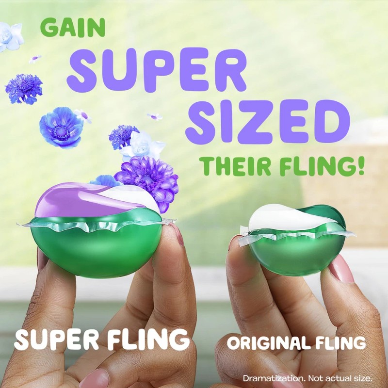Gain Super Flings Laundry Detergent Pacs 18 Count Dewdrop Dream